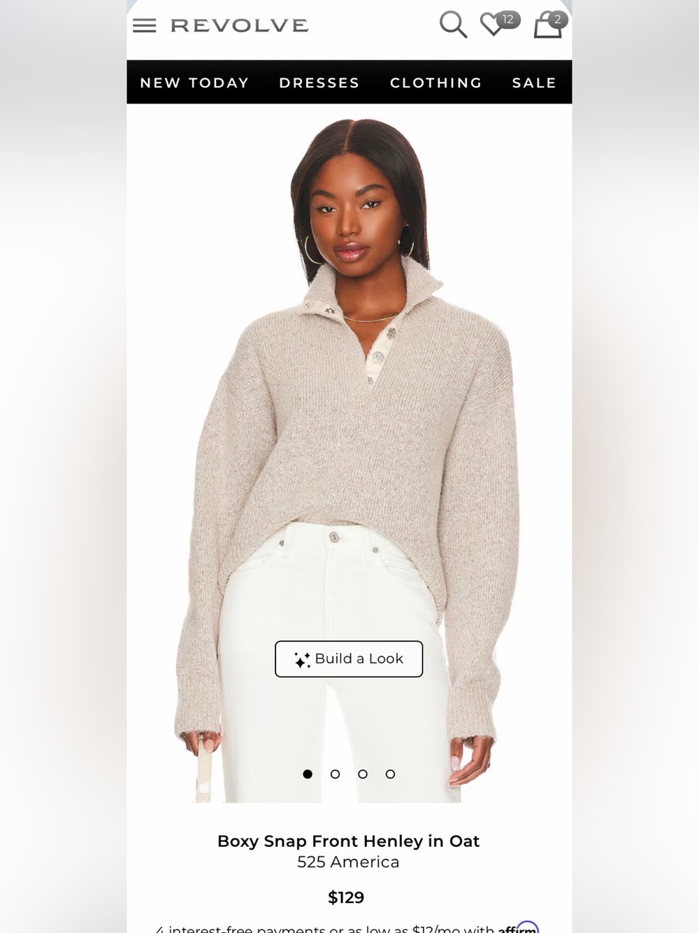 525 America Cozy Neutral Pullover Sweater in Oat XS